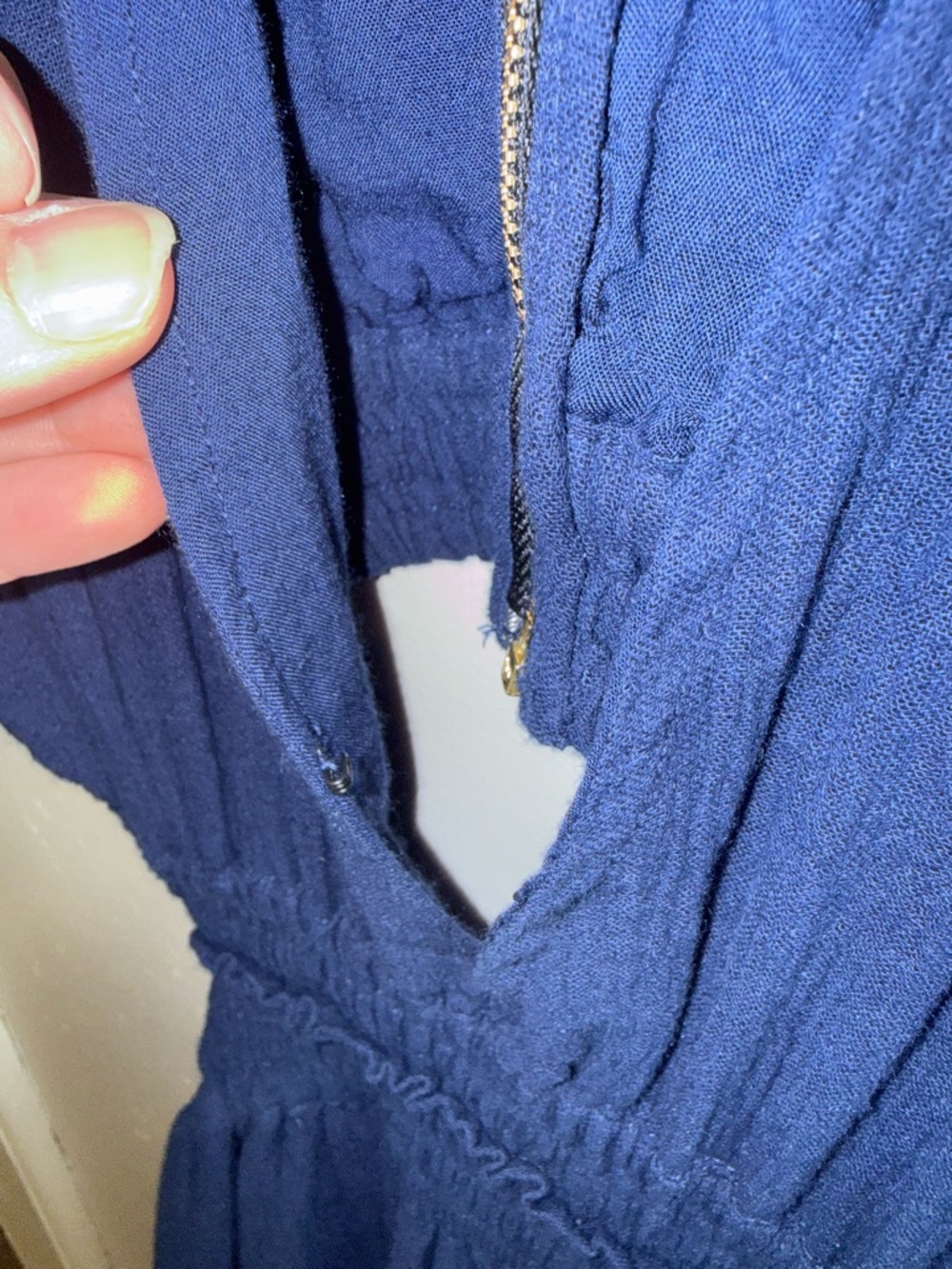 Rue Stiic Zion Maxi Dress in Navy Linen Blend - Open Back - Picture 3 of 16